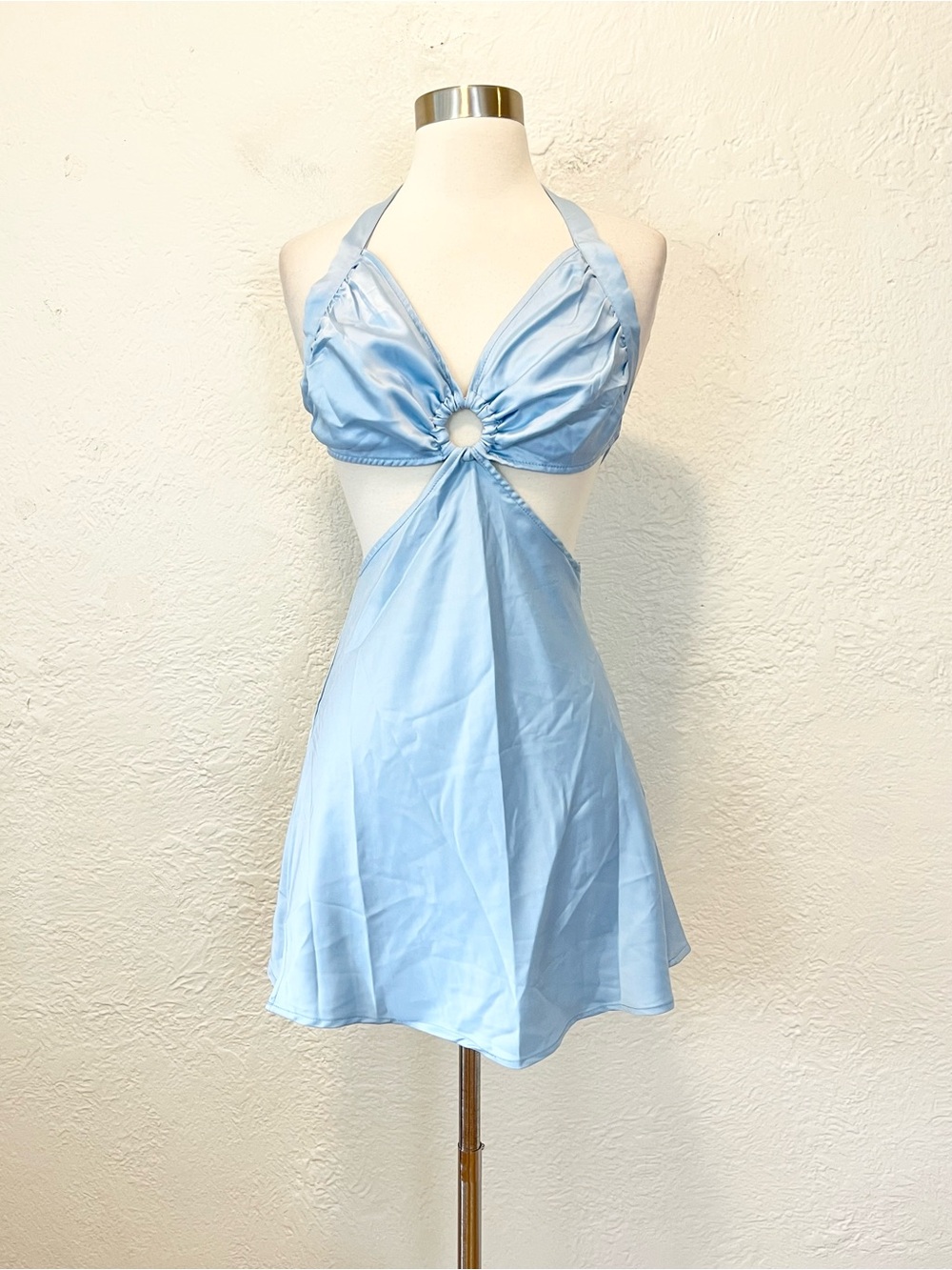 Peppermayo Dress Mini Cut Out Baby Blue Fairy Coquette Satin 4
